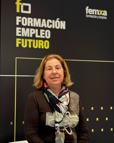 Paula Cardona, durante su visita a las oficinas centrales de Femxa, en Vigo.